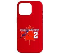 Happy 2nd Birthday Boy Canada Maple Leaf Hockey sur Glace Coque pour iPhone 16 Pro