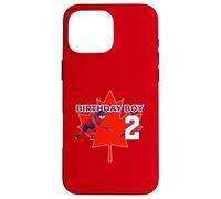 Happy 2nd Birthday Boy Canada Maple Leaf Hockey sur Glace Coque pour iPhone 16 Pro Max