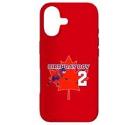 Happy 2nd Birthday Boy Canada Maple Leaf Hockey sur Glace Coque pour iPhone 17