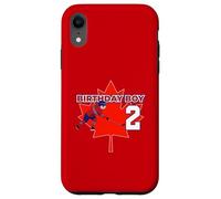 Happy 2nd Birthday Boy Canada Maple Leaf Hockey sur Glace Coque pour iPhone XR