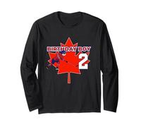 Happy 2nd Birthday Boy Canada Maple Leaf Hockey sur Glace Manche Longue