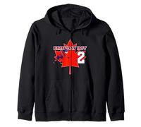 Happy 2nd Birthday Boy Canada Maple Leaf Hockey sur Glace Sweat à Capuche