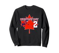 Happy 2nd Birthday Boy Canada Maple Leaf Hockey sur Glace Sweatshirt