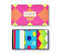 Happy 3-Pack Light Blue Mix Gift Set chaussettes colorées en coton avec des motifs amusantes