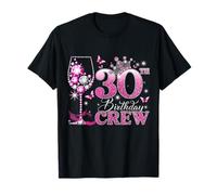 Happy 30th Birthday Crew Pink Wine 30 Years Old Queen T-Shirt