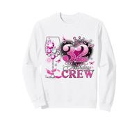 Happy 32nd Birthday Crew Pink Wine 32 Years Old Queen Sweatshirt