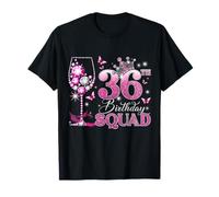 Happy 36th Birthday Squad Pink Wine 36 Years Old Queen T-Shirt