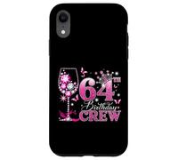 Happy 64th Birthday Crew Pink Wine 64 Years Old Queen Coque pour iPhone XR