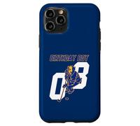 Happy 8th Birthday Boy Hockey Bison Hockey sur Glace Thème Coque pour iPhone 11 Pro