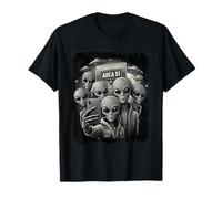 Happy Aliens Group Selfie Area 51 Drôle OVNI Extraterrestre T-Shirt