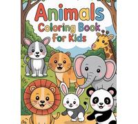 Happy Animal Friends: A Fun Illustrated Children’s Coloring Book for Kids Ages 3 to 6