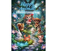 Happy Animals: Children's Coloring Book.