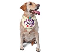 Happy April Fools Day Dog Bandanas Pet Scarf Triangle Bib Boy Girl Foulard réglable Accessoires pour Petit Moyen Grand Chiot