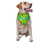 Happy April Fools Day Dog Bandanas Pet Scarf Triangle Bib Cats Réglable Foulard Accessoires pour Petit Moyen Grand Chiot