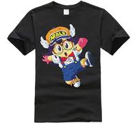 Happy Arale T Shirt Design Inspired by Japanese T-Shirt Style Casual Novelty Men Tee Black XL