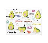 Happy Avocado K Tapis doux lavable pour salon, chambre à coucher, salon - Tapis d'intérieur doux et lavable pour décoration de salon, chambre à coucher, 160 x 121 cm
