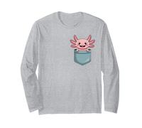 Happy Axolotl in Pocket - Mignon Kawaii Pocket Pet Design Manche Longue