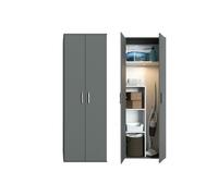 Happy Babies Armoire multi-usages 60 cm | Blanc | Armoire pour aspirateurs, serpillières et produits de nettoyage | Hauteur 176 cm - Plateau stratifié 16 mm, ABS