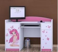 Happy Babies Bureau avec tiroirs Table de bureau pour chambre d'enfant Table d'ordinateur avec support de clavier Bureau d'enfant avec espace de rangement 125x89x60 Motif