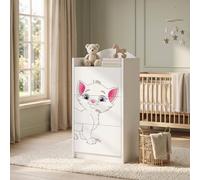 Happy Babies Commode pour enfant blanche avec 3 tiroirs, commode à tiroirs avec beau imprimé, commode à linge pour chambre d'enfant, chambre de bébé, unisexe, n° 12