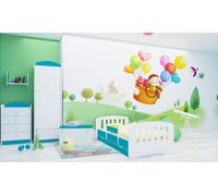 Happy Babies Lit Enfant - Avec Matelas & Tiroir et Antichute, 80x160, Fille Lit Enfant & Jeune Garçon Kids Bed BLEU