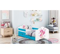 Happy Babies Lit Enfant - Avec Matelas & Tiroir et Protection Antichute, 80x160, Fille Lit Enfant & Jeune Garçon Kids Bed