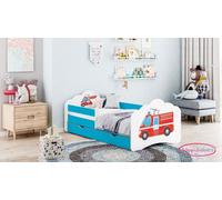 Happy Babies Lit Enfant - Avec Matelas & Tiroir et Protection Antichute, 80x160, Fille Lit Enfant & Jeune Garçon Kids Bed