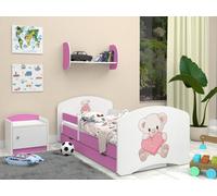 Happy Babies Lit Enfant - Avec Matelas & Tiroir et Protection Antichute, 80x160, Fille Lit Enfant & Jeune Garçon Kids Bed
