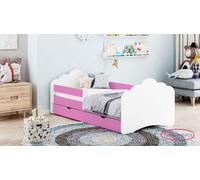 Happy Babies Lit Enfant - Avec Matelas & Tiroir et Protection Antichute, 80x160, Fille Lit Enfant & Jeune Garçon Kids Bed