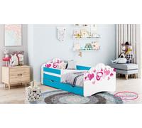 Happy Babies Lit Enfant - Avec Matelas & Tiroir et Protection Antichute, 80x160, Fille Lit Enfant & Jeune Garçon Kids Bed
