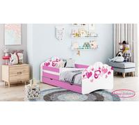 Happy Babies Lit Enfant - Avec Matelas & Tiroir et Protection Antichute, 80x160, Fille Lit Enfant & Jeune Garçon Kids Bed