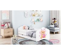 Happy Babies Lit Enfant - Avec Matelas & Tiroir et Protection Antichute, 80x160, Fille Lit Enfant & Jeune Garçon Kids Bed