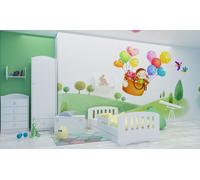 Happy Babies Lit Enfant - Avec Matelas & Tiroir et Protection Antichute, 80x160, Fille Lit Enfant & Jeune Garçon Kids Bed Blanc