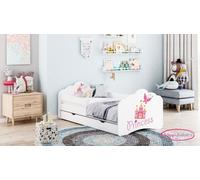 Happy Babies Lit Enfant - Avec Matelas & Tiroir et Protection Antichute, 80x160, Fille Lit Enfant & Jeune Garçon Kids Bed