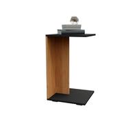 Happy Babies Table d'appoint avec roulettes en forme de C, table basse mobile, table de salon pour café et ordinateur portable, 40 x 40 x 70 cm, graphite - Doré