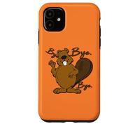 Happy Big Belly Beaver Sayng Bye - Funny Cute Prenez Soin Coque pour iPhone 11
