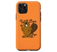 Happy Big Belly Beaver Sayng Bye - Funny Cute Prenez Soin Coque pour iPhone 11 Pro