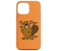 Happy Big Belly Beaver Sayng Bye - Funny Cute Prenez Soin Coque pour iPhone 13 Pro Max