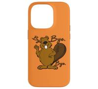 Happy Big Belly Beaver Sayng Bye - Funny Cute Prenez Soin Coque pour iPhone 14 Pro