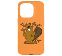 Happy Big Belly Beaver Sayng Bye - Funny Cute Prenez Soin Coque pour iPhone 15 Pro