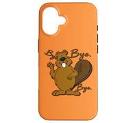 Happy Big Belly Beaver Sayng Bye - Funny Cute Prenez Soin Coque pour iPhone 16