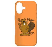 Happy Big Belly Beaver Sayng Bye - Funny Cute Prenez Soin Coque pour iPhone 17