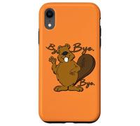 Happy Big Belly Beaver Sayng Bye - Funny Cute Prenez Soin Coque pour iPhone XR