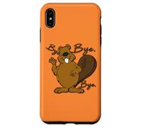 Happy Big Belly Beaver Sayng Bye - Funny Cute Prenez Soin Coque pour iPhone XS Max