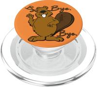 Happy Big Belly Beaver Sayng Bye - Funny Cute Prenez Soin PopSockets PopGrip pour MagSafe