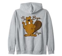 Happy Big Belly Beaver Sayng Bye - Funny Cute Prenez Soin Sweat à Capuche