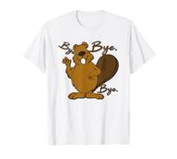 Happy Big Belly Beaver Sayng Bye - Funny Cute Prenez Soin T-Shirt