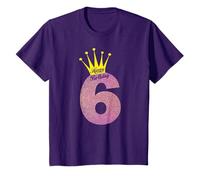 Happy Birthday 6 ans, couronne d'anniversaire, princesse. T-Shirt