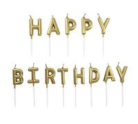 Happy Birthday Bougie,Bougies de Joyeux Anniversaire Accessoires de Deco Bougie pour Décorations de Gâteau de Fête D'anniversaire,Or