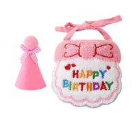 Happy Birthday Cat Costume - Adorable collier de célébration, mini chapeau mignon, Feline Apparel Styling, Vibrant Décorative Long-Tail Keyword | Party Wear for Pets, Cats, Dogs